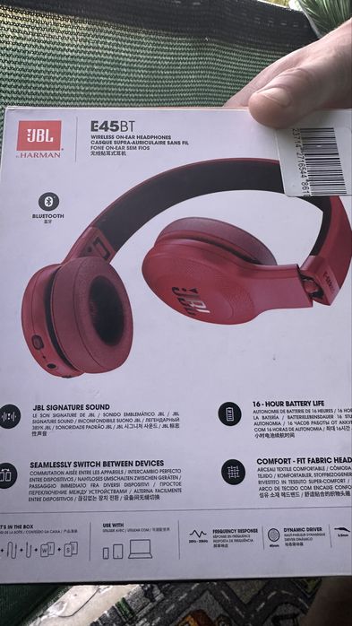 JBL E45BT червени/red слушалки ,