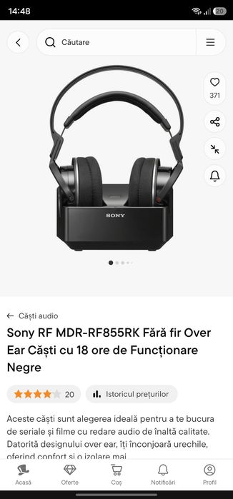 Sony MDR-RF855RK Căști wireless TV RF