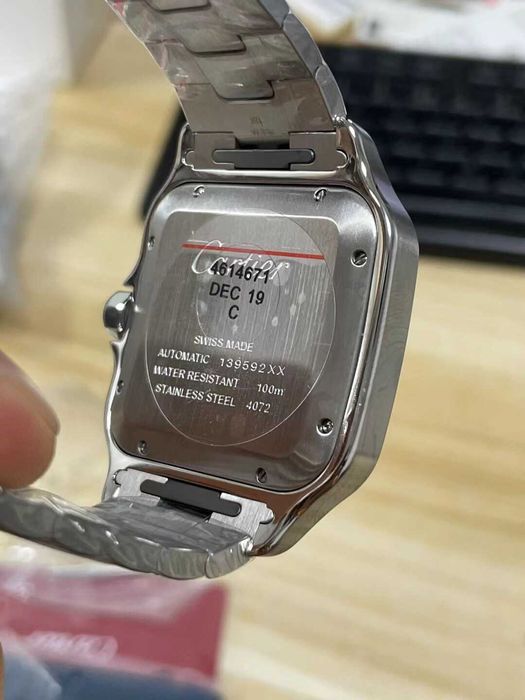 Cartier Santos 100 сребристо/синьо