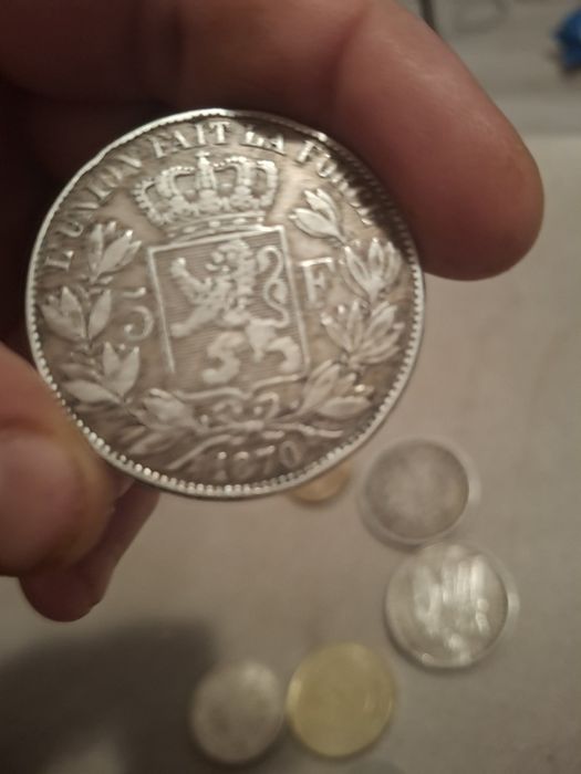 Monede belgia și franta argin 1870 1874  an