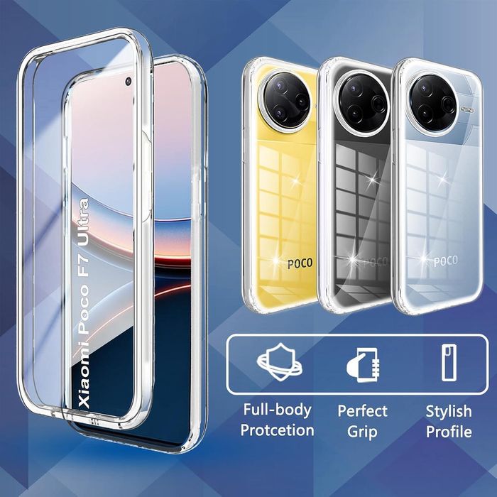 Прозрачен 360° Градуса Кейс за Xiaomi Poco F7 ULTRA