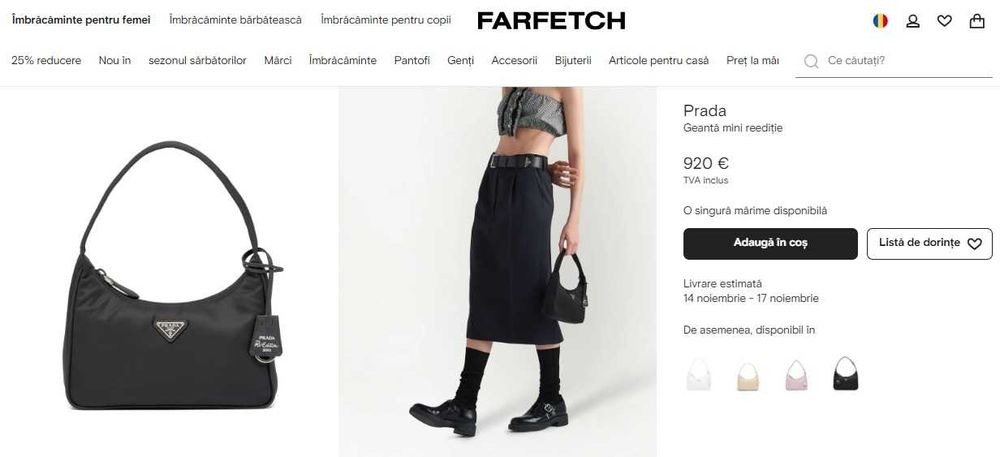 Geanta/Poseta Prada Re-Edition Black