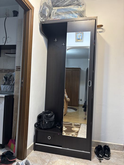 Vand cuier/pantofar cu oglinda