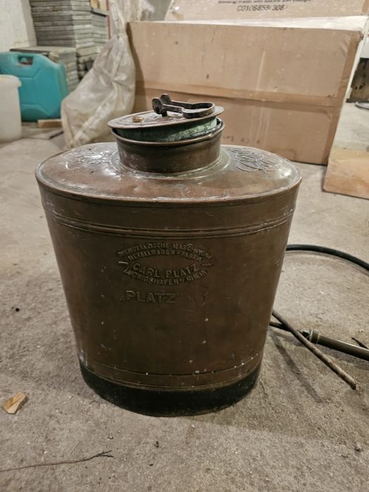 Стара немска,медна пръскачка-антика