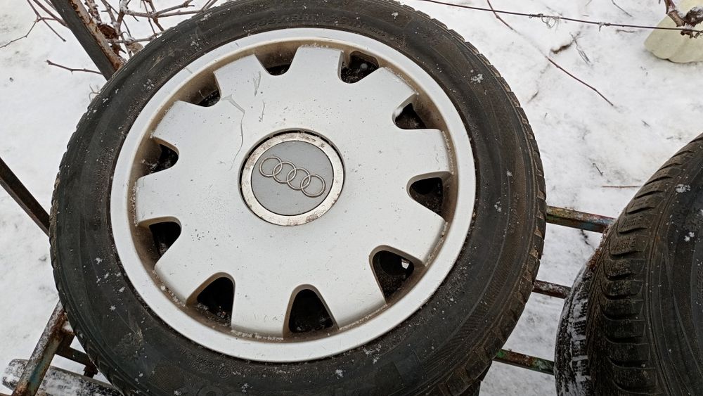 Vând jante,roți tabla cauciucuri m+și 205 55 R16,5x112 audi A4 b8
