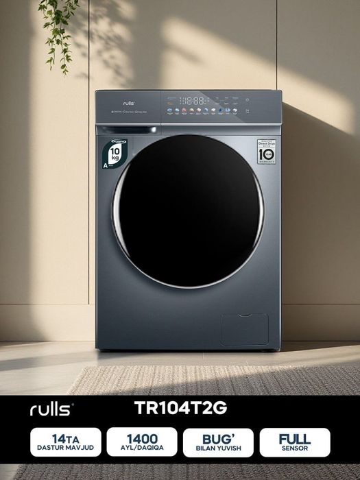 Kir yuvish mashinasi rulls garantiya  ustanovka bor dastavka tekn