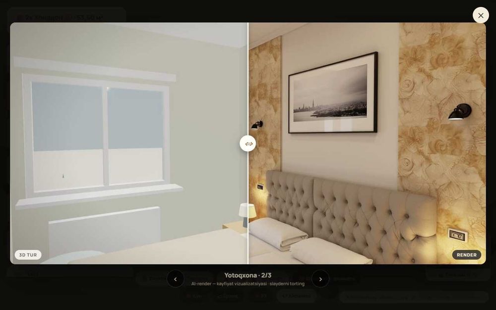 3D-тур квартиры по фото плана — до ремонта и для продажи