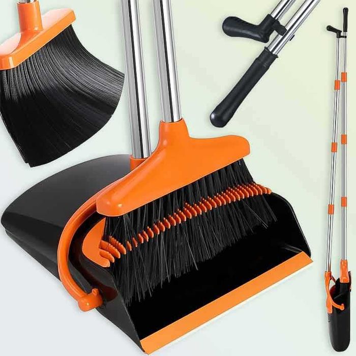 Комплект метла и лопатка 2 в 1 с дълга метална дръжка Lazy Sweeping Kit