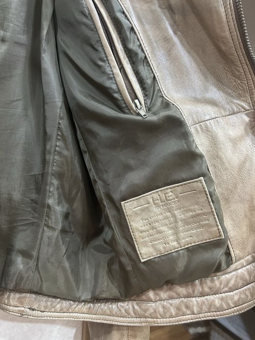 Кожаная мужская куртка “MANGO”