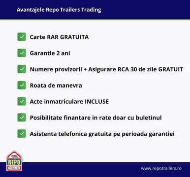 Remorca auto 750 kg Moto ATV , posibilitate rate