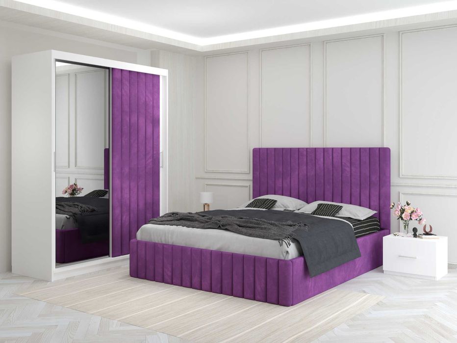 Set dormitor Venus cu usa tapitata,mobila dormitor TRANSPORT GRATUIT