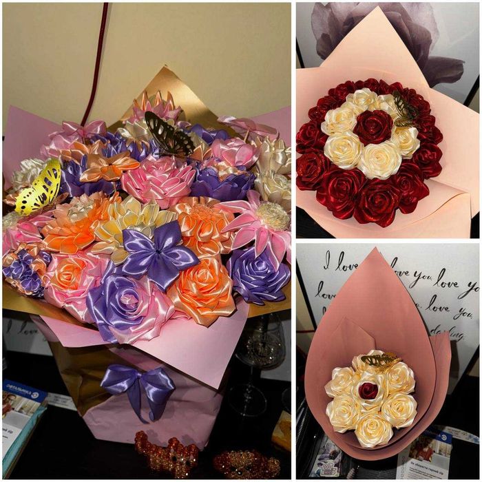 buchet de panglici de satin