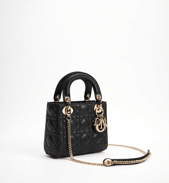 Дамска Чанта Mini Lady Dior - Луксозен Модел в Черно и Бяло