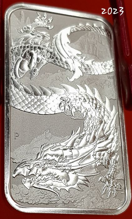 Rectangular Dragon TOATA+ 2018 - 2025 monede lingou argint 999