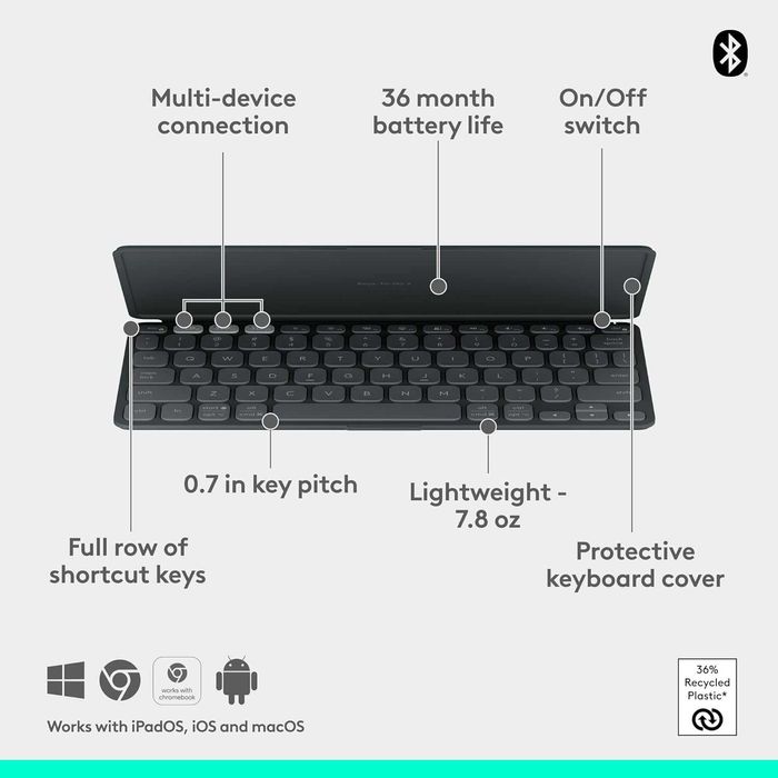 Портативная беспроводная Bluetooth Клавиатура Logitech Keys-to-GO 2