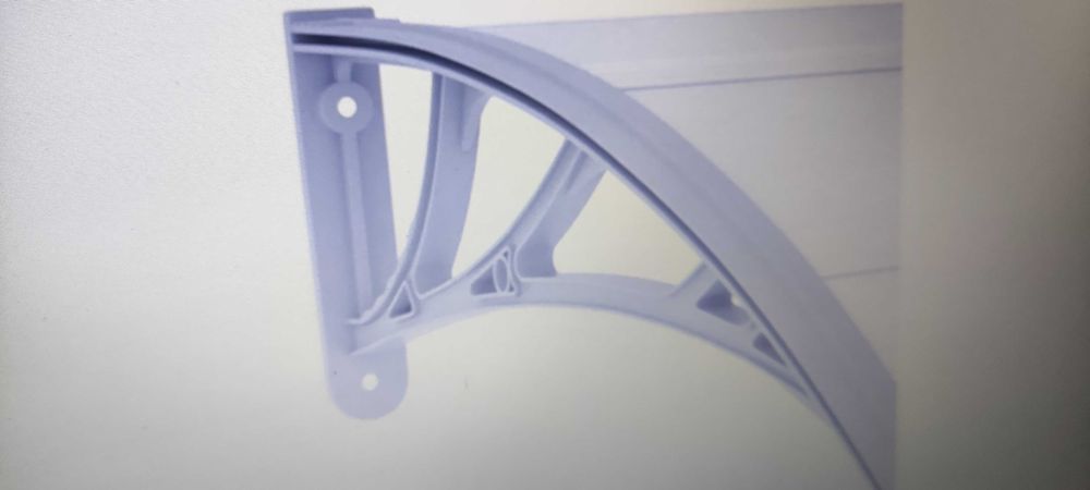 Навес за врата сив 200x100 см PC