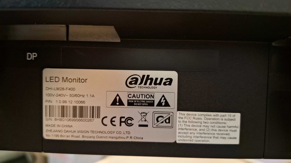 Monitor LED DAHUA 4  LM28-F400, 60Hz, 28"