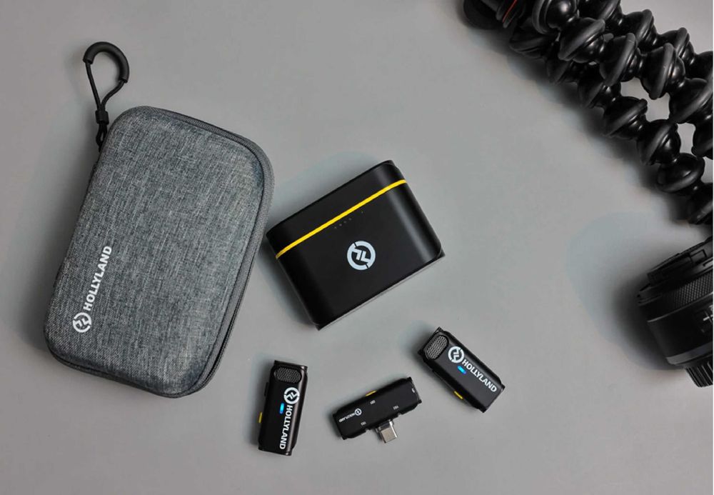 Безжичен микрофон Hollyland (USB-C) 2 бр. мик + приемник +заряден кейс