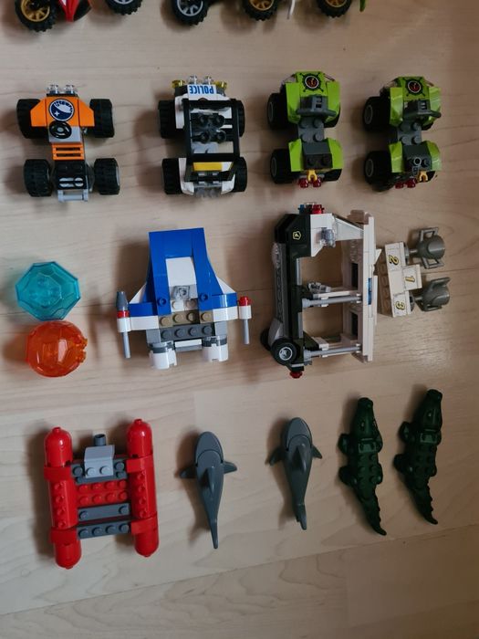 Lego,city,rechin,crocodil,barca,motocicleta,politie,vehicule