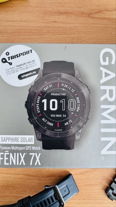 Garmin Fenix 7X Sapphire Solar + Curea Titan Originală (Cumpărată separat)