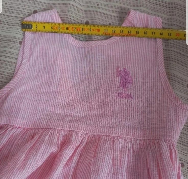 Rochiță bebe 6-9 luni – USPA, roz cu dungi fine