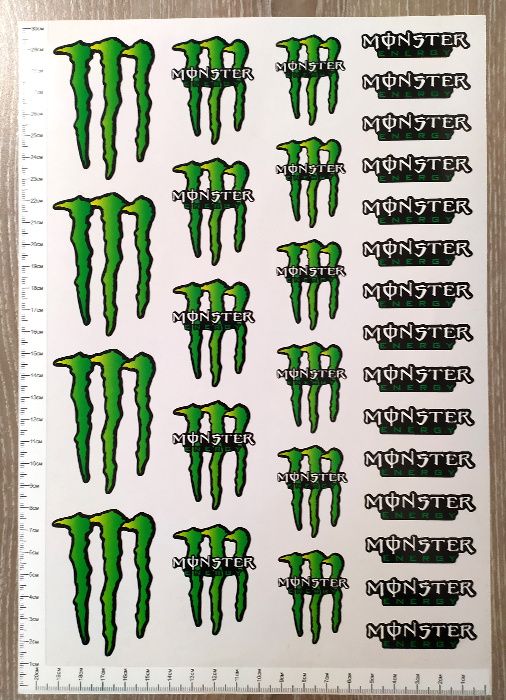 Стикери МОНСТЪР MONSTER лист А4 - 30 бр общо Sticker