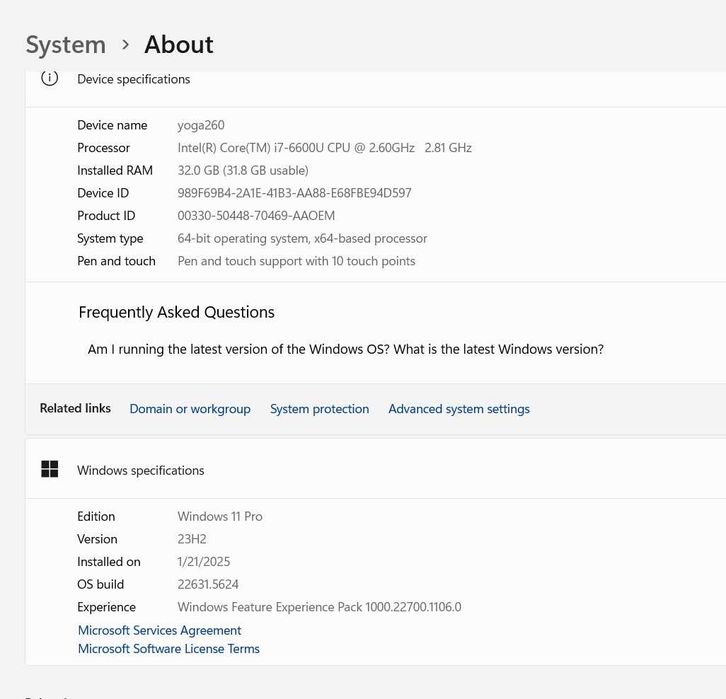 vand laptop ultraportabil Lenovo Yoga260 touch screen, pen - 700 lei