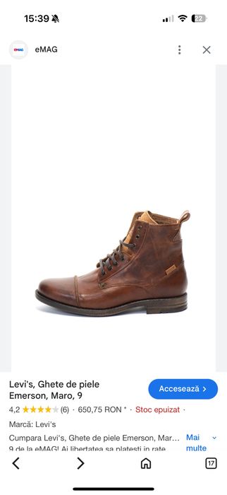 Ghete Levi’s, Piele Naturala, Marimea 43