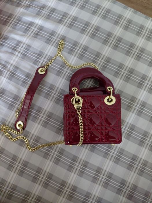 Роскошная мини-сумка Lady Dior (Cherry Red)