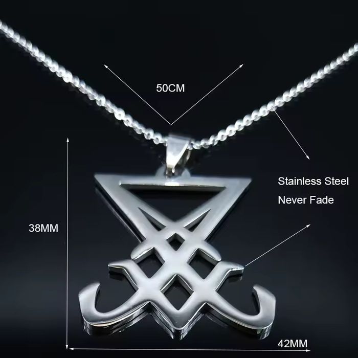 Сатанински медальон / Обратен Кръст с Пентаграм - Неръждаема Стомана /