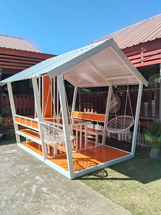 Foisor / Pavilion / Terasa cu bănci masa, structura metalica