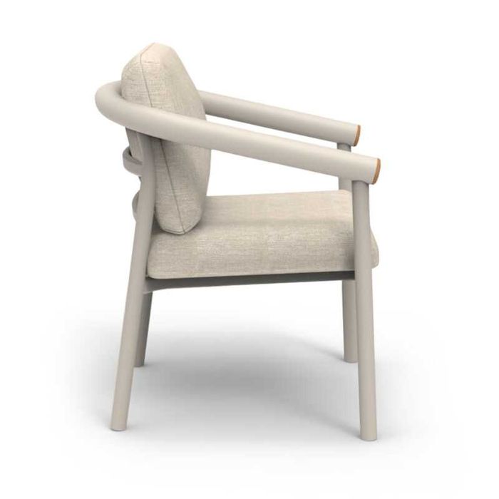 Трапезен стол, EUTOPIA, Кремав, Сив, Бежов, Текстил, 62х66х78см.