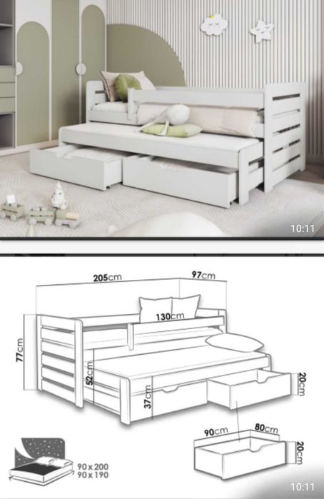Pat copii Henderson extensibil + 2 saltele incluse – stare ca nou