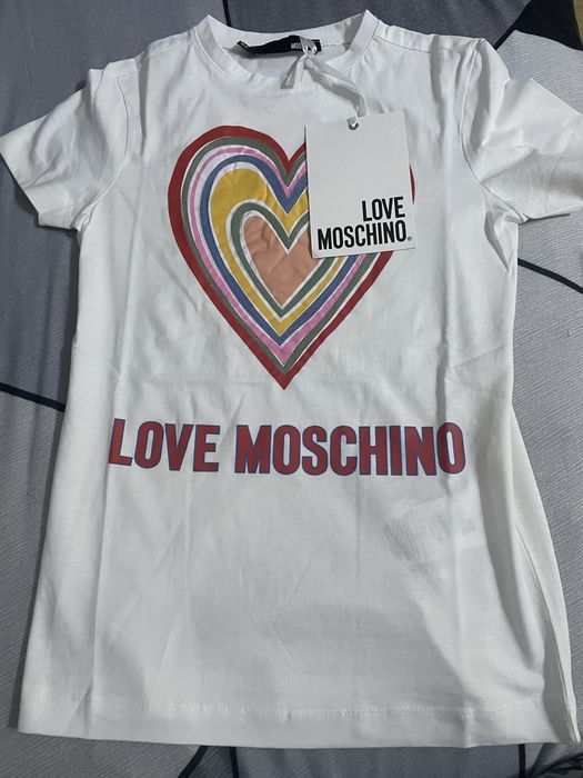 Tricou Moschino alb si negru