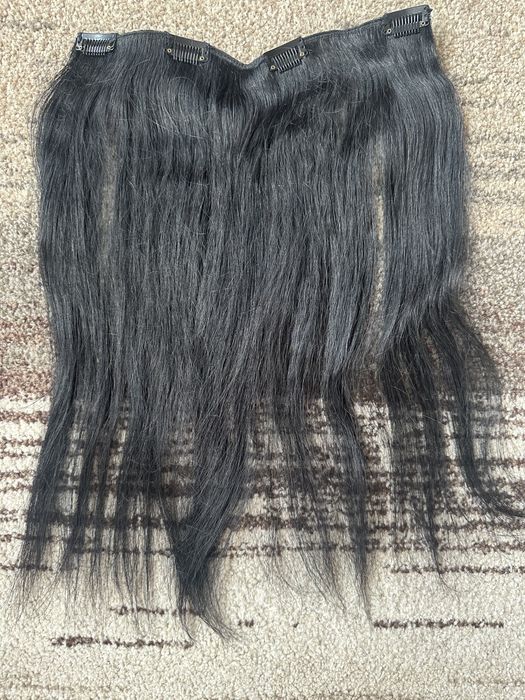 Черна естествена коса 45 см 180 гр. треси