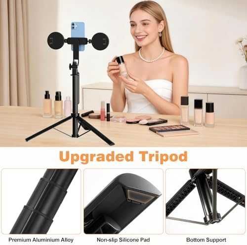 Нов Селфи Стик Трипод с 2 LED Лампи Bluetooth Пулт 360° Ротация за снимки фото