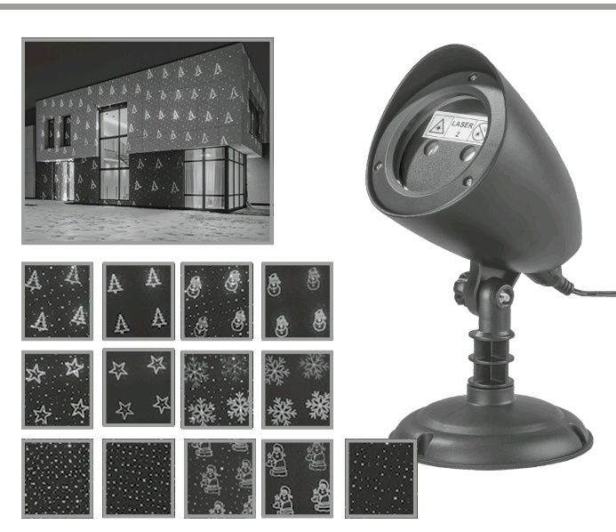 Proiector laser lumini Craciun exterior/interior