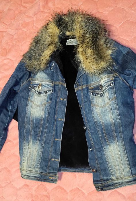 Ватирано дънково яке с пух