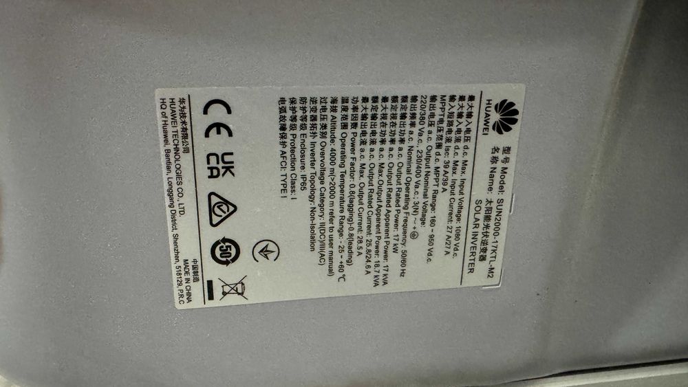 Huawei Invertor On-Grid 17 kW SUN2000-17KTL-M2 Trifazat