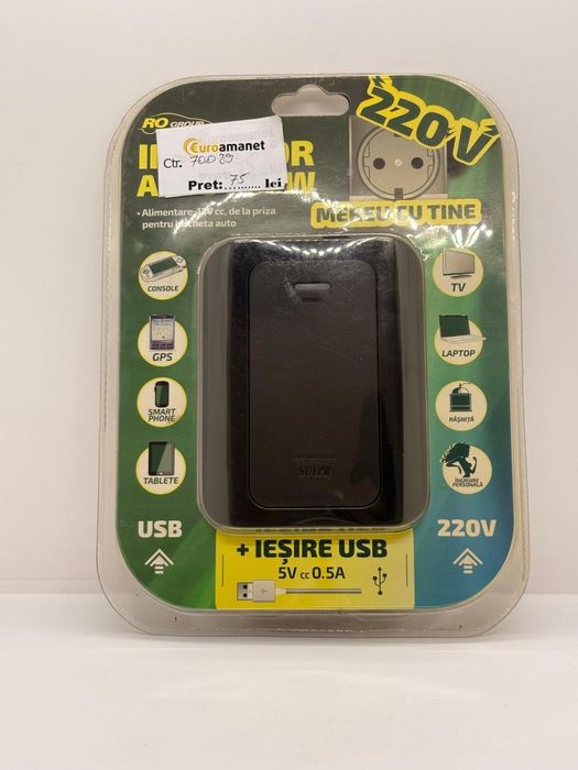 Invertor Ro Group, 12V-230V, 200W, Iesire Usb 5V -A-