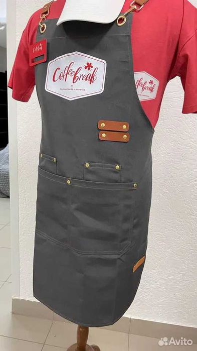 Фартук с логотипом, вышивкой,