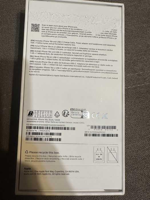 Iphone 16e Black,128GB