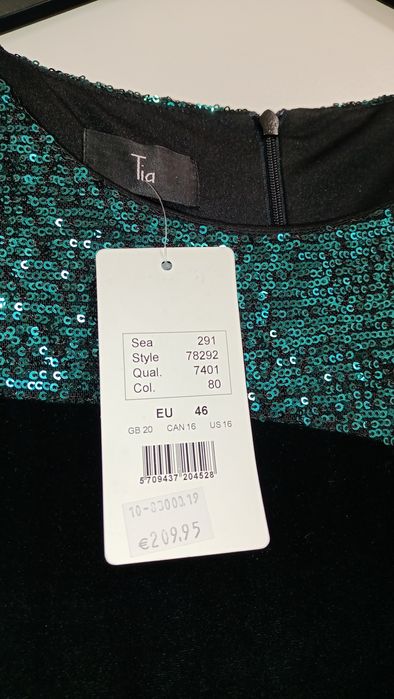 Rochie verde smarald cu paiete NOU