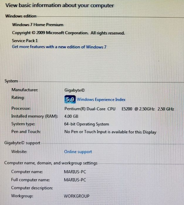 Unitate PC Windows 7