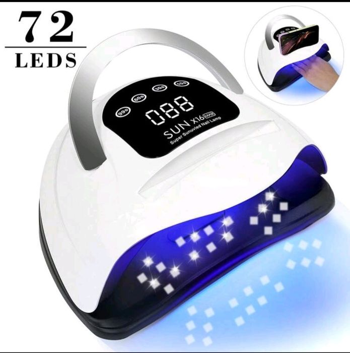 Професионална лампа за маникюр SUN X16 MAX – 320 W – 72 LEDs.