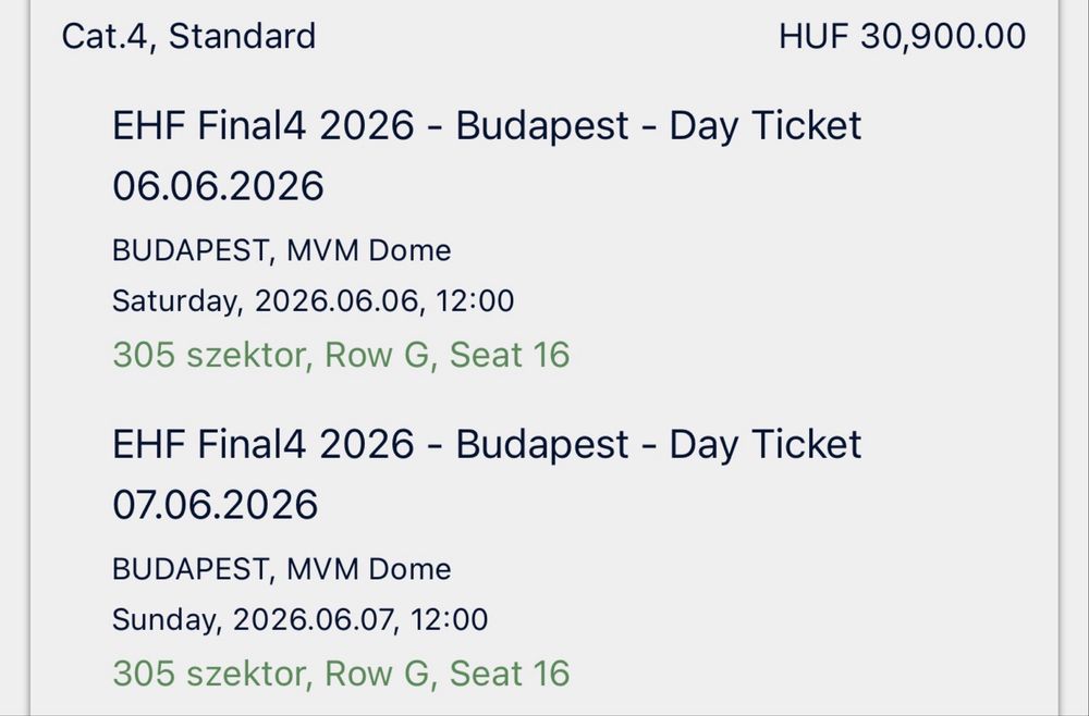Bilete finala EHF 2026 Budapesta