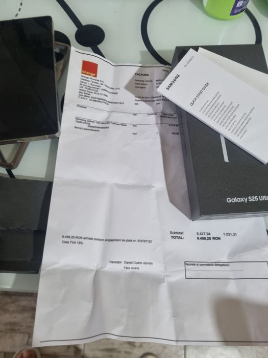 Samsung s25 ultra 12/256 GB garanție 11 luni orange