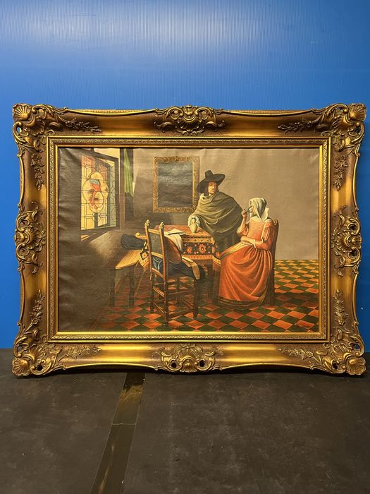 Стара картина “The Glass of Wine” по Johannes Vermeer