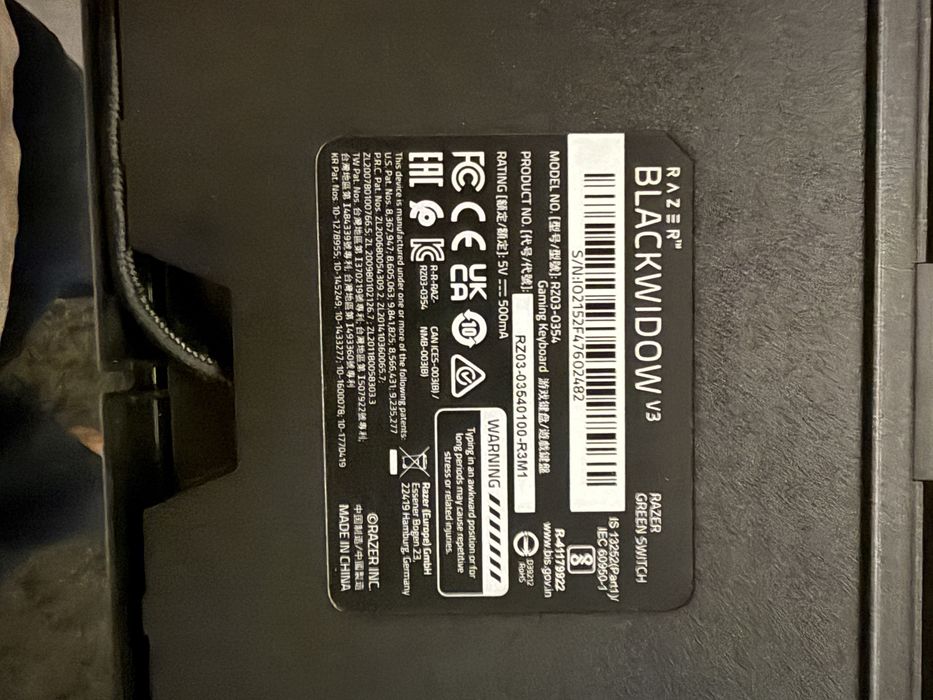 Клавиатура Razer Blackwidow V3