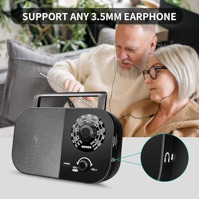 Benss Преносимо радио, AM FM радио с  голям високоговорител